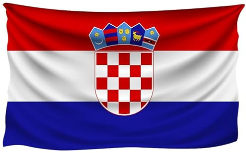 Shonye 150x90cm Bandera Croata, Bandera de Croacia con 2 Ojales de Metal, Bandera Nacional Croacia de Color Brillante, Decorada en Eventos Deportivos, Fiestas, Desfiles