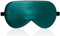 LaCourse 100% Schlafmaske Seide Bio zum Schlafen mit Reisetasche. Beide Seiten aus 19 Momme Seide, Verstellbare Augenmaske Schlafmaske für Frauen & Herren, Schwarzgrün