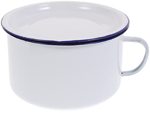 Kichvoe Instant-nudelschüssel Aus Emaille Retro-emaille-schüssel Suppentassen Metall Emaillebecher Rührschüsseln Aus Metall Abendbecken Vorbereiten Salatschüssel Kind Weiß Lebensmittel