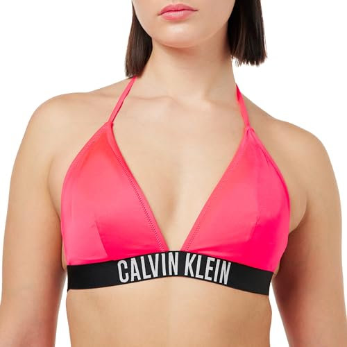Calvin Klein Damen Bikini Oberteil Triangel mit Schnürung, Rot (Signal Red), XL