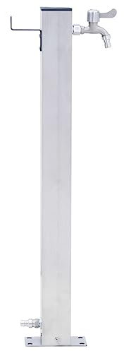 Tidyard Colonne à Eau de Jardin avec Robinet Colonne d’Eau en Acier Inoxydable 40 cm carré