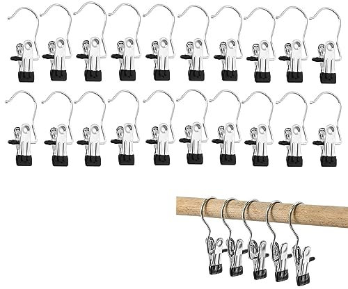 Laundry Hanging Hooks,20Pcs Portable Laundry Hook Boot Clips No-slip Metal Boots Hangers Portable Hanging Clothes Pins Multi-Functional Single Clothing Hanger Holder for Hats Pants Socks Underwear