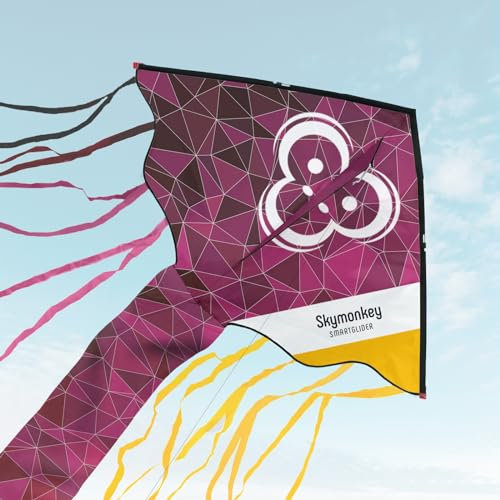 Skymonkey Smartglider Einleiner Drachen für Kinder ab 5 Jahren, Kinderdrache - 130cm, berryred