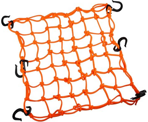 A ABSOPRO 49 Holes Motorcycle Luggage Cargo Net Mesh 40x40cm Orange