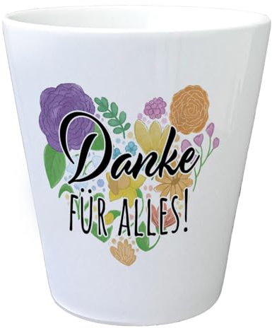 Danke für Alles Blumentopf mit Herz aus Blumen EIN bunter Pflanztopf für den Balkon Blumenherz Frauen Abschiedsgeschenk Danksagung Übertopf Dankeschön Mutter Garten Kinder