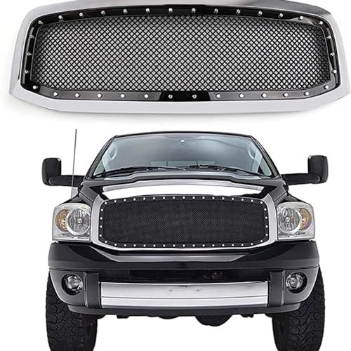 HAVERN Auto Front Kühlergrille für Dodge Ram 150025003500 2006 2007 2008,Vorne Kapuze Kühlergrill Ersatz zubehör, Sport Stil Kühlergrill Autoersatzteile