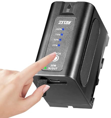 ZITAY NP-F750 Battery 6400mAh NPF Battery Fast Charge for Sony NP-F980 NP-F550 NP-F570 NP-F770 NP-F750 Camcorder Monitor Video Lighting