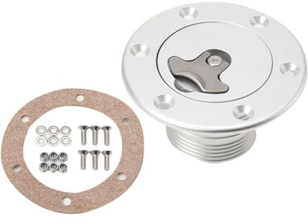 ECUTEE Tankverschluss Universal Tankdeckel Set Auto LKW Traktor Tankverschluss Aluminium Deckel Brennstoffzellentank Montagekappen, ID Größe 35mm Außendurchmesser:80mm ID-Durchmesser:47 mm mit T-Griff