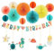 Under The Sea Party Decorations Happy Birthday Banner Paper Fans Ocean Sea Animal Honeycomb with Coral Starfish Sea Turtles Ocean Birthday Decorations Hanging Sea Creature Decoration for Party