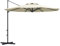 Outsunny Sombrilla de Jardín Ø294x242 cm Parasol de Terraza con Altura Ajustable Poste Giratorio 360° Ángulo de Techo Ajustable y Ventilación Superior para Patio Piscina Crema
