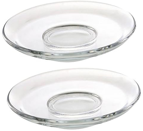 DECHOUS Lot de 2 Soucoupes à Thé en Verre Élégantes Résistantes Aux Rayures pour Tasse à Thé Vaisselle Décorative
