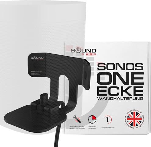 Sound bass ONE Corner Wall Mount Bracket - Low Profile, Black, Single (1pc), Complete with All Mounting Hardware Compatible with ONE, ONE Gen 2, ONE SL & Play:1 Speaker