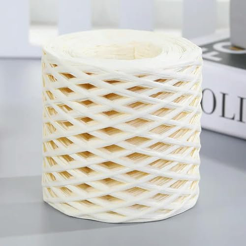 ZHUANGY 200 m Raffia-Garn zum Stricken und Häkeln, handgestrickt, häkeln, natürliches Rafia-Papiergarn, Backen, Verpackung, Gürtel, Seil