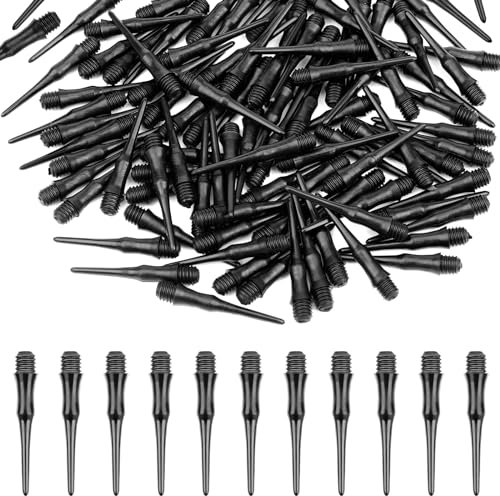 SCROLIEY 150 Pièces Flechette Pointe Plastique, Embout Flechette Plastique,Flechettes pour Cible Electronique,Pointe De Fléchettes en Plastique, pour Cible Electronique(Noir)