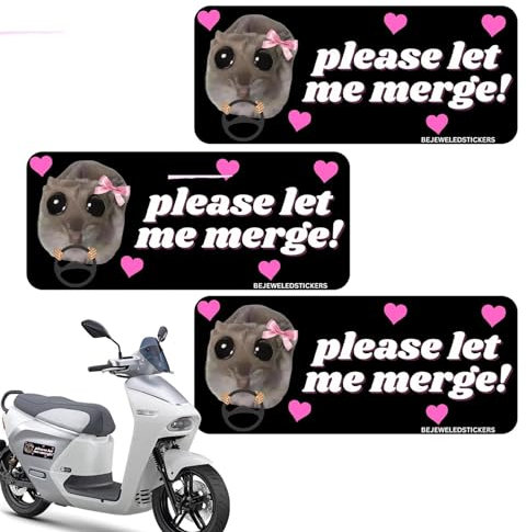 Yianyal Sad Hamster Auto Aufkleber - Stoßstange Aufkleber Decal - Lustige Hamster Große Augen Selbstklebend Abnehmbar Streich Lustige Auto Aufkleber für Auto Computer LKW SUV