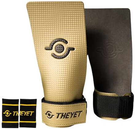 Theyet Crossfit Handschuhe ohne Löcher + Baumwolle Wristbands Geschenk | Fitness Grips Männer und Frauen | Training Hand Grips Gym, Calisthenics, Lifting Straps, Krafttraining und Gewichtheben