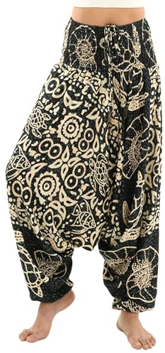 PANASIAM Aladinhose Atlantic - orientalische Haremshose, Goa-Hose, Sarouelhose, Pluderhose, Pumphose, Damen & Herren - Yoga, Freizeit - 100% Viskose