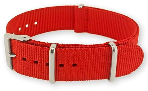 Natos.com - Rotes NATO Uhrenarmband G10 Military Nylon Strap - 20 mm