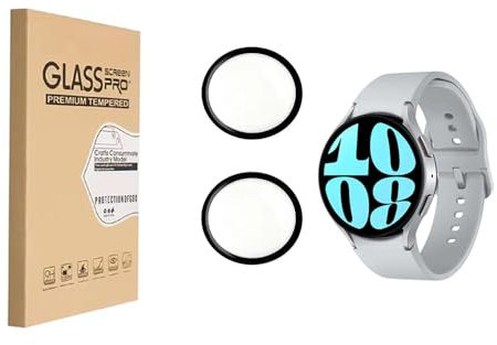 Shunwige Progettato per Samsung Galaxy Watch 6 (44 mm) / Galaxy Watch 5 (44 mm) / Galaxy Watch 4 (44 mm) pellicola protettiva antigraffio HD trasparente senza bolle (2 pezzi)
