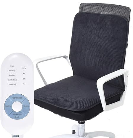CYQQRDZSW Beheizte Stuhlkissen, Sitzkissen für Bürostühle, Rollstuhlkissen, intelligenter Temperaturregler, Stuhlpolster für Zuhause, Büro (schwarz)