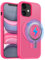 MOBESV Coque Magnétique pour iPhone 11 6,1 Pouces, Étui Compatible avec MagSafe, Etui Translucide Mat Arrière Housse Fine Antichoc (Rose Vif)