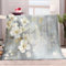 Vintage-Gemälde Blumenmuster Kuscheldecke Fleecedecke Grau Flauschig Decke Warme Weich Sofadecke, Wohnzimmer überwurfdecke Couchdecke, Wohndecke für Erwachsene Kinder Baby 70x100 cm