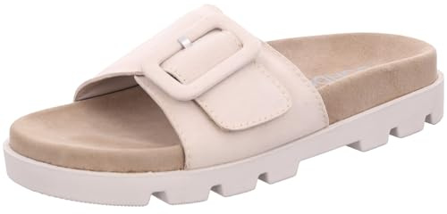 Rohde Damen Pantolette aus Veloursleder mit überzogener Schnalle Venezia 6311, Größe:42 EU, Farbe:Beige