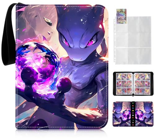 Thingehoy Karten Sammelalbum, Album mit Reißverschluss, Sammelalbum Hefter für Karten-50 Seiten, 900 Kartenkapazität