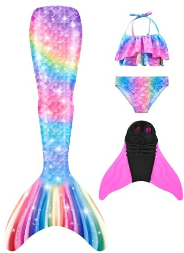 shepretty Fisch Tail Mädchen mit Monoflosse Bikini Cosplay,M9-D-120