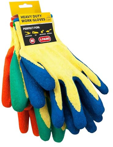 Nozzy Gardening Gloves for Men Women - 3 Pairs Thorn Proof Gardening Gloves Work Gloves DIY Gloves Construction Gloves - Medium