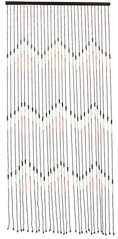 vinnyooc Tenda di perle per porte in legno di bambù, per porta del balcone, zanzariera, con perle, realizzata in bambù e perline di legno, 90 x 195 cm