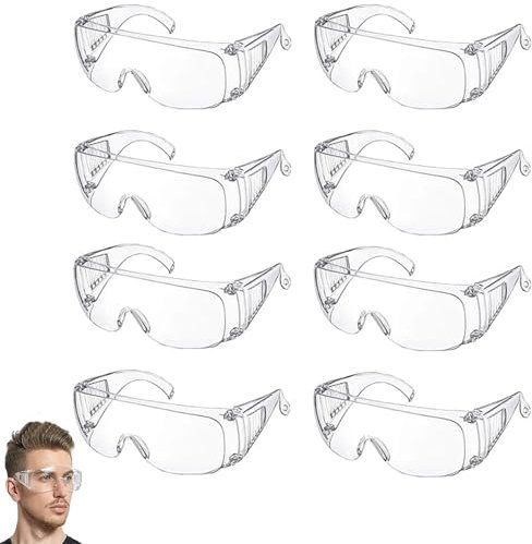 8 PCS Goggles Safety Glasses, Eye Protection Glasses, Protective Glasses, Wind Protective Eyewear for Construction Laboratory, Goggles Anti Splash Anti Scratch, Dust Proof for Eye Full Protection