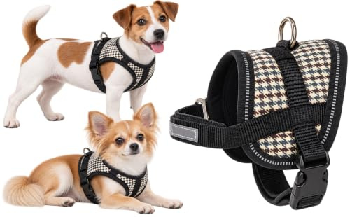 Flamingo Hund Geschirr Eeny Meeny Blau & Braun XS 14-22cm 26-35cm 7,5cm 15mm