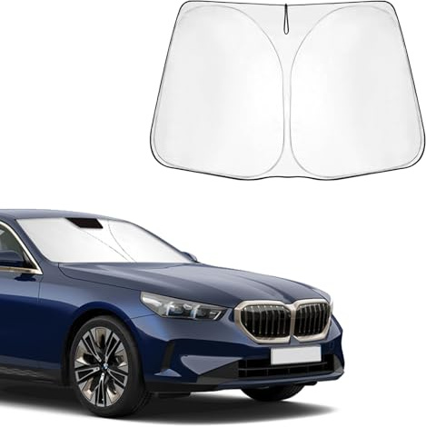 BSTW Parasol de coche para BMW 5 Series G30 (2018-2025) y BMW 5 Series F10 (2011-2017) – Cubierta de parabrisas plegable con aislamiento térmico y protección UV