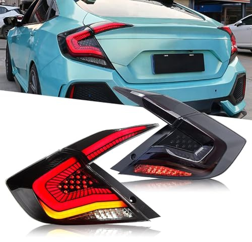 CKCD LED Rückleuchte kompatibel mit Honda Civic X Limousine FC 2017-2022, mit Animation, Paar (links und rechts)