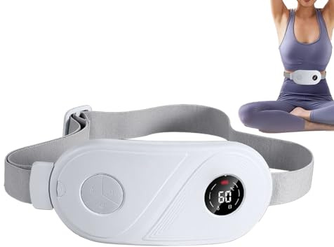 Xujuika Menstrual Heating Pad | Vibrating Heat Belt for Period Cramp - Warmer Rechargeable for Stomach Back Waist Home Office Bed Travel Study Rest Reading Watching TV Women