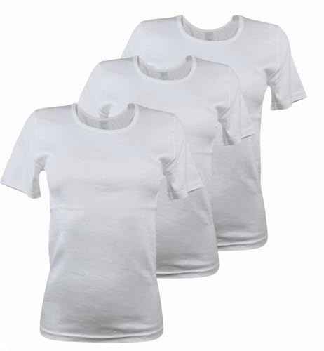 Toker Collection® Unterhemd Damen Unterhemd Unterziehshirt kurzer Arm 100% Baumwolle