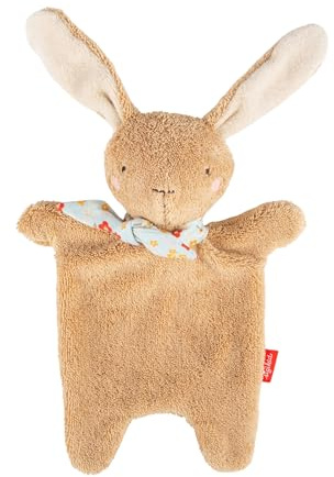 Sigikid Schnuffeltuch Hase Braun, Farmhouse Family - Babyspielzeug Tröster, Schmusetuch aus 100% Baumwolle, Geschenk für Babys ab Geburt