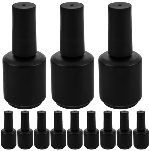 WOONEKY Lot de 12 Flacons de Vernis à Ongles Gel Vides 15 Ml, Flacons en Verre Mat Dépoli, Mini Bouteilles Rondes Blanches Opaques, Pots Rechargeables pour Nail Art et Soin des Ongles