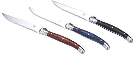 LAGUIOLE - Set di 6 Coltelli da Bistecca su blocco di legno