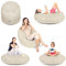 PATCH HOME 2 in 1 Funktion Sitzsack Sessel Bean Bag Sitzsäcke Gaming mit Reißverschluss bereits befüllt - Ø 125cm - Creme