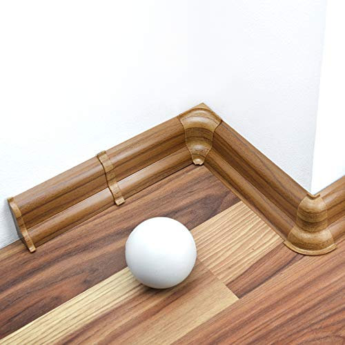 DQ-PP 16m Sockelleisten 52mm PVC Nuss Venezia Laminatleisten Fussleisten aus Kunststoff Dekore