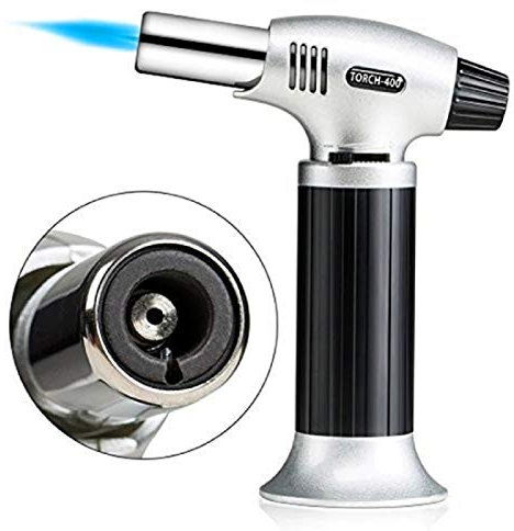 Raxter Blow Torch Lighter with Adjustable Flame & Safety Lock, Refillable Butane Gas Blowtorch, Kitchen Blow Torch for Cooking, Baking, Creme Brulee, Camping, BBQ Crafts -(Butane Gas Not Included)