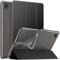 MoKo Funda Compatible con Samsung Galaxy Tab A7 Lite 8.7-Inch 2021 Tableta(SM-T227/SM-T225/SM-T220),Cubierta Protectora Plegable Delgada TPU Trasera Transparente con Soporte Triple, Negro