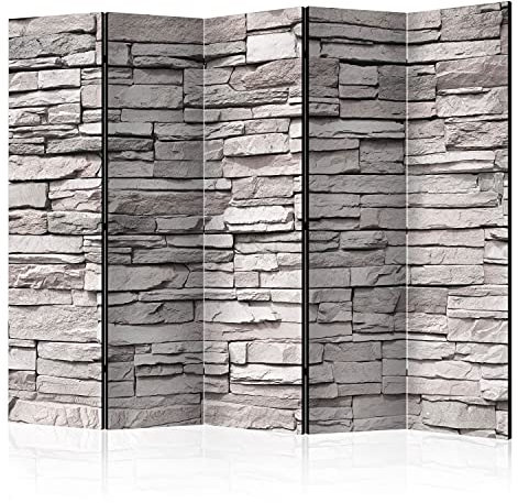 murando Raumteiler Foto Paravent Ziegel 225x172 cm beidseitig auf Vlies-Leinwand Bedruckt Trennwand Spanische Wand Sichtschutz Raumtrenner Design 3D Effekt Steinwand f-A-0588-z-c