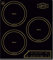 Kaiser KCT 4795 FI AD, noir, plaque de cuisson encastrable, 3 zones de cuisson, 45 cm, commande entièrement tactile, autarcique, facettes, plaque à induction rétro, affichage des fonctions