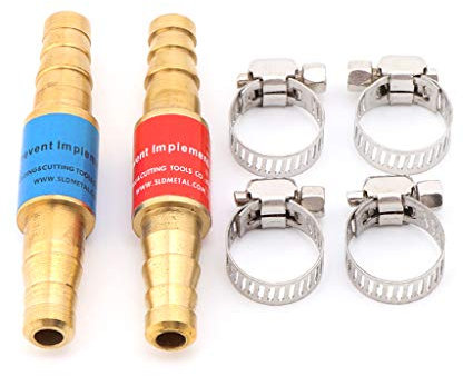 LLLucky 2 pièces Anti-Retour de Flamme de Tuyau d'acétylène gaz liquéfié Propane et oxygène Carburant Bleu 10mm