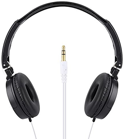 Snufeve6 HiFi-Kopfhörer, HiFi-Musik-Kopfhörer mit Kabel Hautfreundlich, faltbar und kompakt mit verstellbarem Stirnband für Jungen und Mädchen zum Genießen von Filmen oder Musik