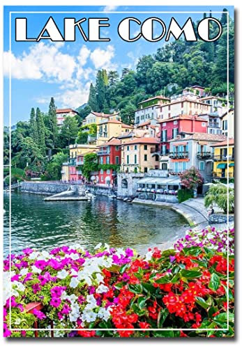 Comer See, Lombardei, Italien, Reise-Kühlschrankmagnet, Größe 6,3 x 8,9 cm, mehrfarbig