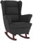 vidaXL Schaukelstuhl mit Massivholz-Gummibeinen Relaxstuhl Schaukelsessel Schwingsessel Relaxsessel Schwingstuhl Polstersessel Sessel Schwarz Samt